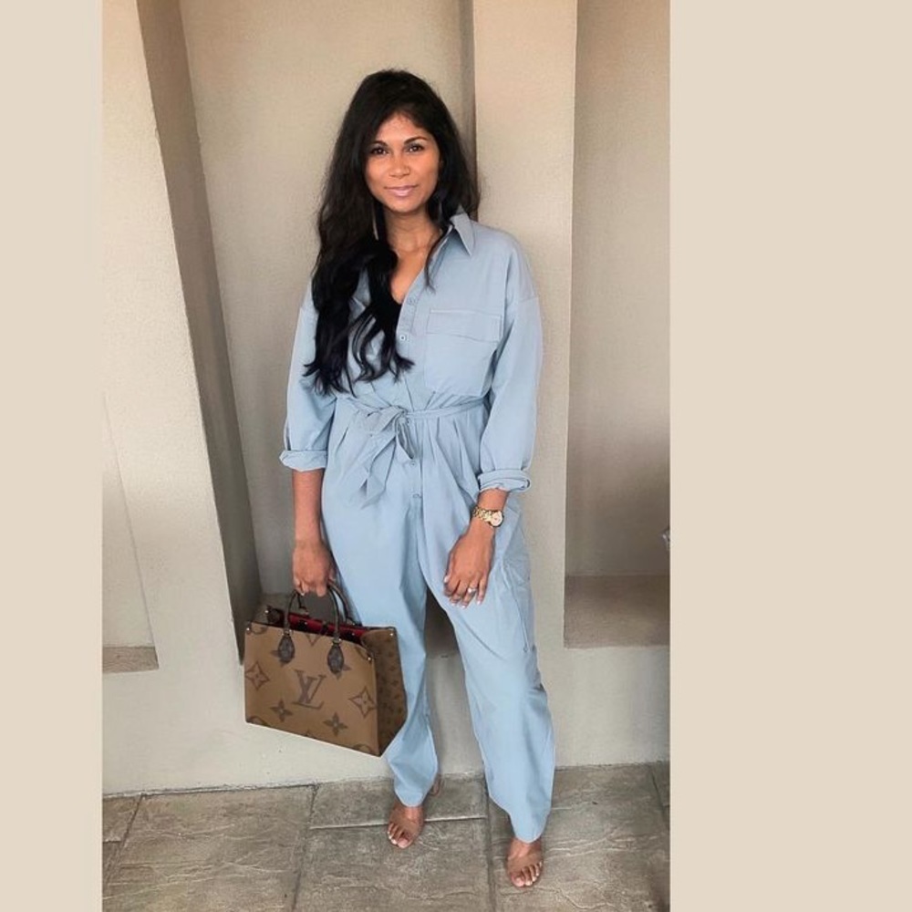 Blue jumpsuit